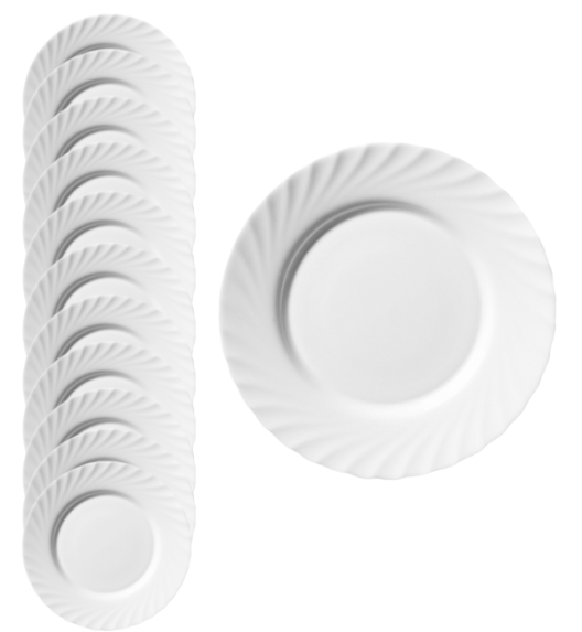 LUMINARC TRIANON 12 szt - Talerz deserowy 15,5 cm / biały / szkło hartowane