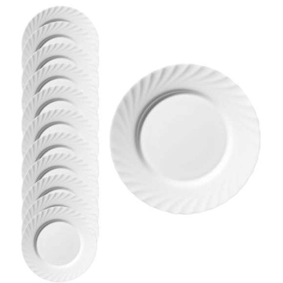 LUMINARC TRIANON 12 szt - Talerz deserowy 15,5 cm / biały / szkło hartowane