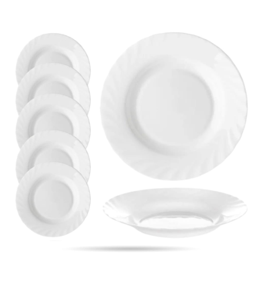 LUMINARC TRIANON 6 szt - Talerz głęboki 22,5 cm / szkło hartowane