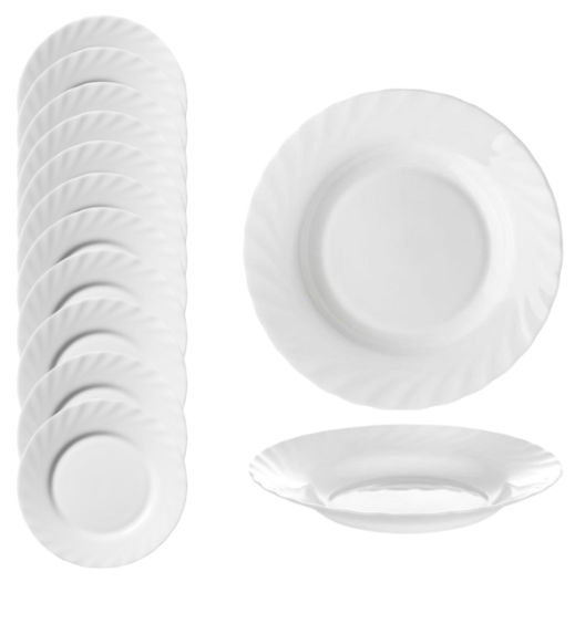 LUMINARC TRIANON 12 szt - Talerz głęboki 22,5 cm / szkło hartowane