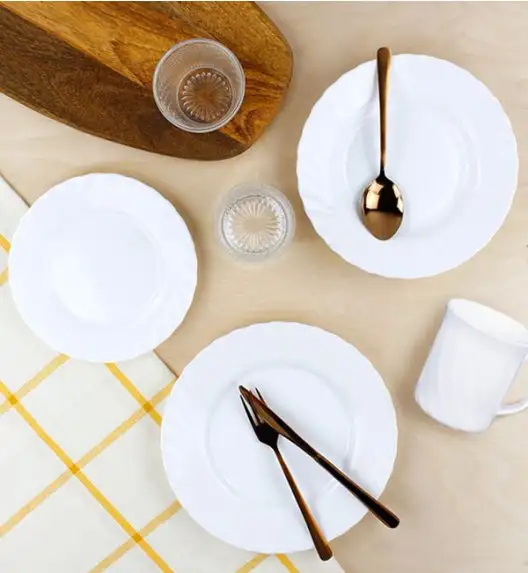 LUMINARC TRIANON Komplet obiadowy 24 el dla 6 os / szkło hartowane 