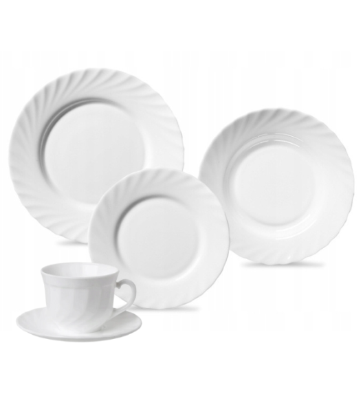 LUMINARC TRIANON Komplet obiadowo - kawowy 120 el dla 24 os / szkło hartowane 