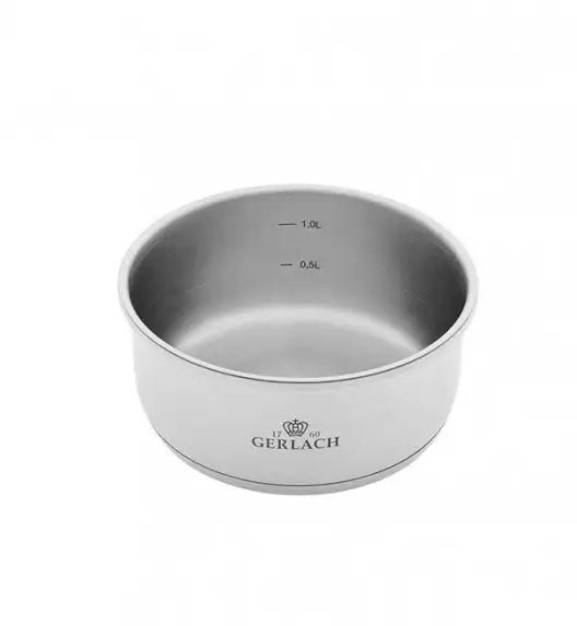 GERLACH SMART STEEL 996 Komplet 3 garnków 16/18/20 cm z odpinaną rączką + patelnie Smart  Steel 20, 24, 28 cm 