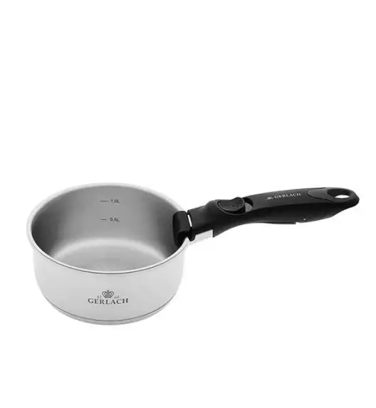 GERLACH SMART STEEL 996 Komplet 3 garnków 16/18/20 cm z odpinaną rączką + patelnie Smart  Steel 20, 24, 28 cm 