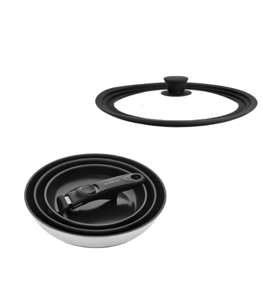 GERLACH SMART STEEL 996 Patelnie Smart Steel 20, 24, 28 cm + pokrywka PSU 24/26/28 