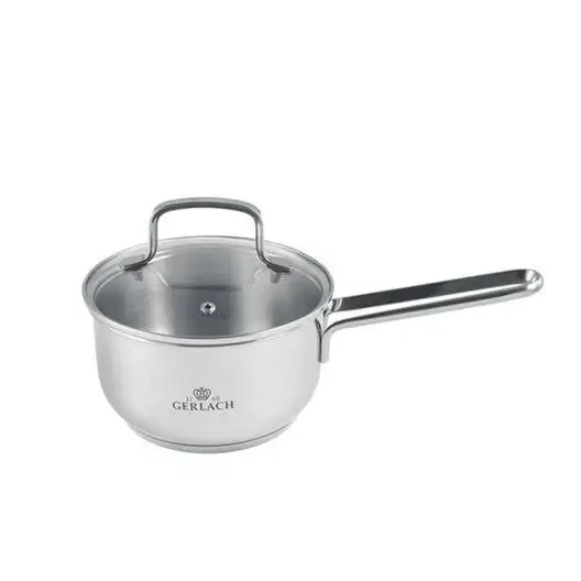 GERLACH SIMPLE Komplet Garnki z pokrywkami + wkład do gotowania na parze 9 el +Gerlach Smart Steel Patelnia 20 24 28 cm + pokrywka silikonowa 24/26/28 cm