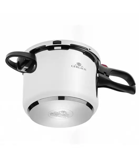 GERLACH PRIME Komplet Garnki z pokrywkami 6 el / stal nierdzewna / czarne lakierowane + szybkowar First 6 l 