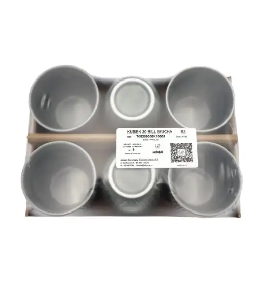 WYPRZEDAŻ! LUBIANA BILL | K1 Kubek 300 ml bez ucha | szary | porcelana x 6 SZT.