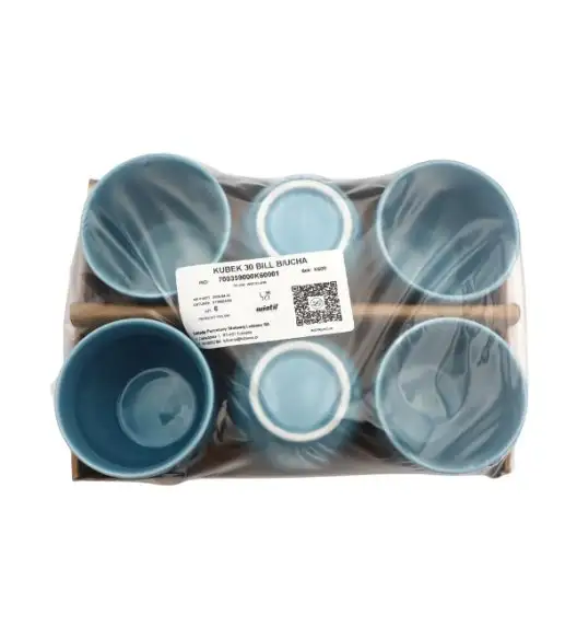 WYPRZEDAŻ! LUBIANA BILL | K6 Kubek 300 ml - 1 SZT - bez ucha | turkus | porcelana 