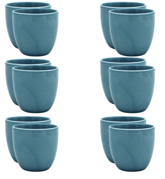 WYPRZEDAŻ! LUBIANA BILL | K6 Kubek 300 ml bez ucha | turkus | porcelana x 12 SZT.