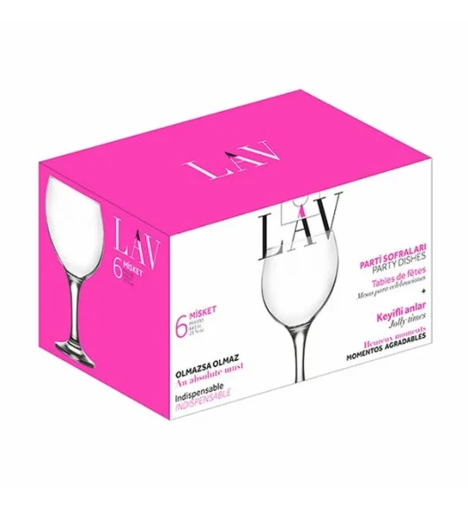 TADAR | LAV KPL.6 KIELISZKÓW DO WINA MISKET 645ML