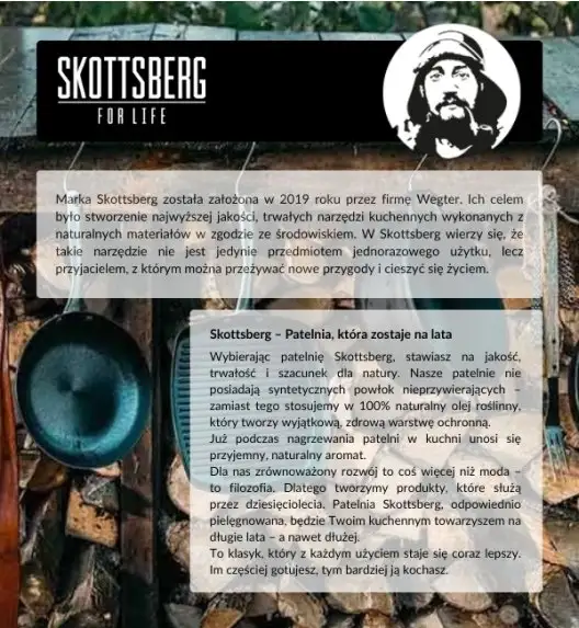 SKOTTSBERG | CAST IRON | Patelnia grilowa 24cm ŻELIWNA