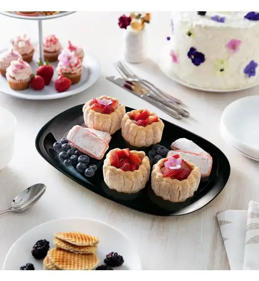 LUMINARC CARINE BLACK Półmisek 34 x 24 cm | szkło hartowane | V2342