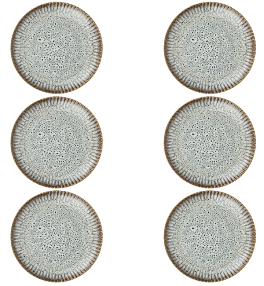 LUBIANA STONEWARE | METEOR DESERT / Talerz obiadowy 27 cm luz x 6 SZT. / odcień piaskowo - niebieski