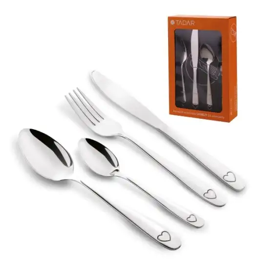 TADAR | LOVELY Sztućce komplet 24 el / 6 os / stal nierdzewna