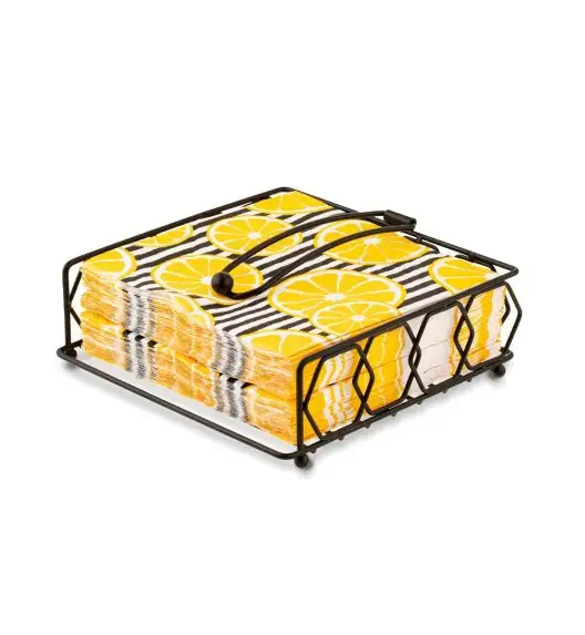 TADAR SERWETNIK Z KULKĄ DECO CZARNY 18,5X18,5X6,5CM