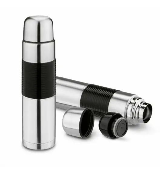 TADAR TERMOS NIERDZEWNY Z CZARNYM SILIKONOWYM UCHWYTEM SILVES 1L