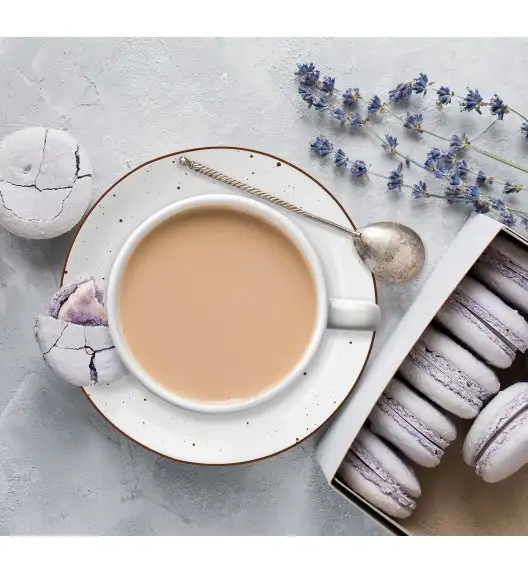 MG HOME | ZESTAW KAWOWY Z PORCELANY GEMMA WHITE 4x240 ml