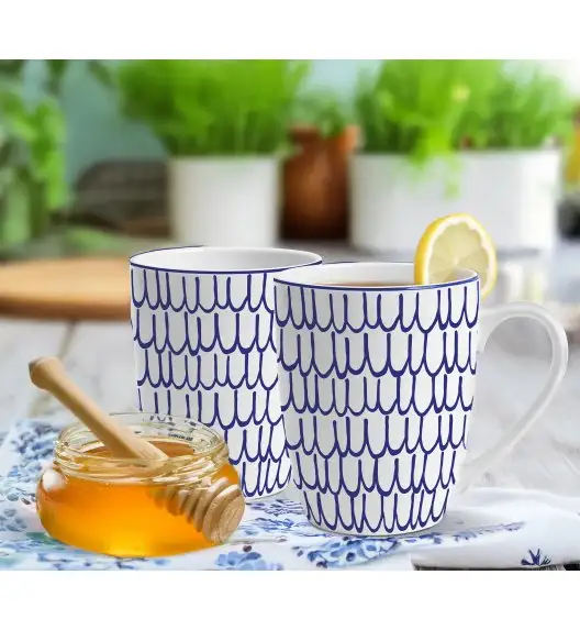 MG HOME | ZESTAW KUBKÓW PORCELANOWYCH FIORI 6x360 ml