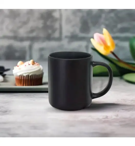 MG HOME | ZESTAW KUBKÓW Z KAMIONKI ARTENA BLACK 6x400 ml