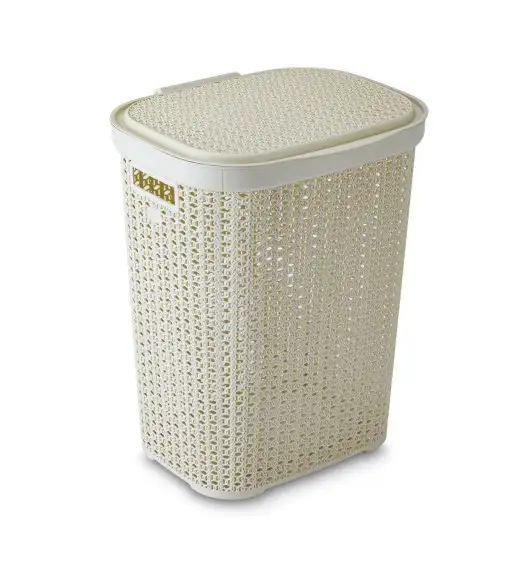 TADAR KOSZ NA BIELIZNĘ II 37,5X44,5X55CM KREMOWY 55L