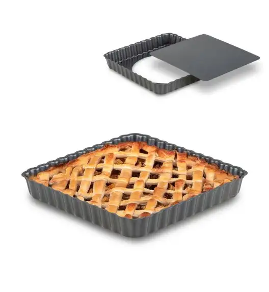 TADAR FORMA DO TARTY KWADRATOWA 21X21X2,5CM WYJMOWANE DNO