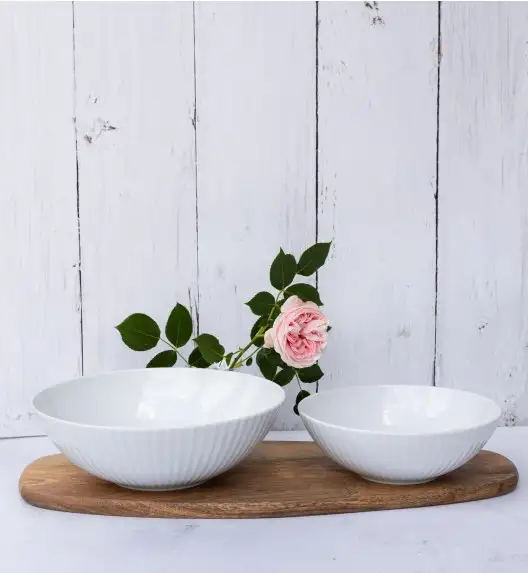 LUBIANA DAISY Salaterka 21 cm x 6 sztuk | biała porcelana | luz