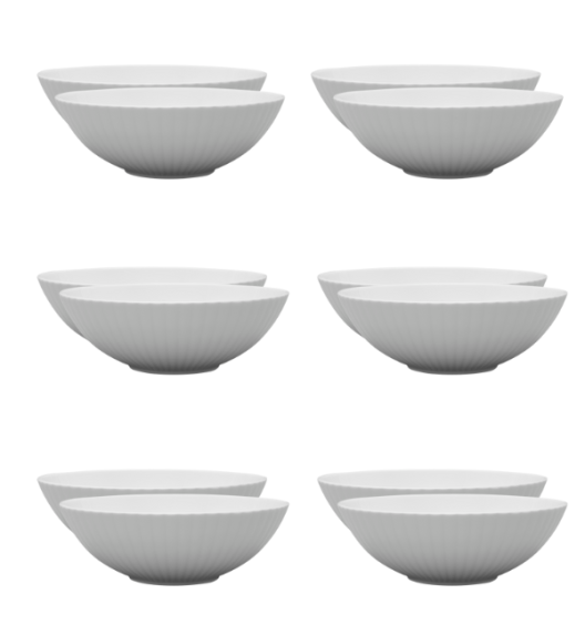 LUBIANA DAISY Salaterka 21 cm x 12 sztuk | biała porcelana | luz