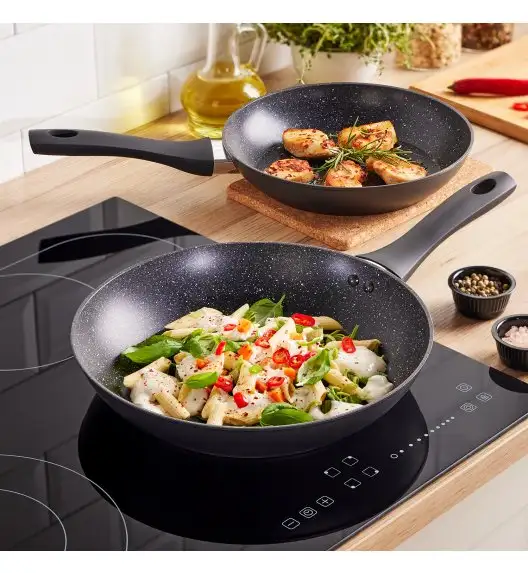 MG HOME | MARBLE KOMPLET 2 PATELNI ALUMINIOWYCH 24/28 CM