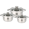 MG HOME | MODERNO KOMPLET GARNKÓW ZE STALI SZCZOTKOWANEJ 6 EL.
