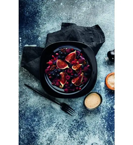 MG HOME | OPAL CZARNY KOMPLET OBIADOWY 18 EL (KWARDATOWY) PAVIA