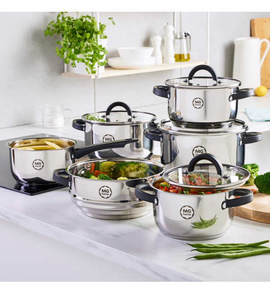 MG HOME | BLACK KOMPLET GARNKÓW 10 EL. / STAL NIERDZEWNA