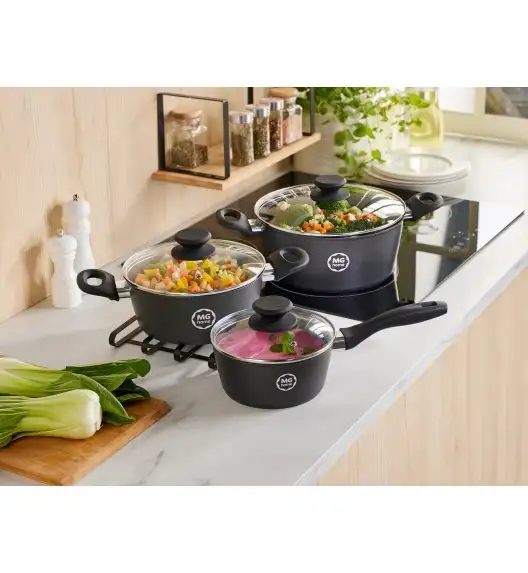 MG HOME | MARBLE KOMPLET GARNKÓW ALUMINIOWYCH 6 EL.
