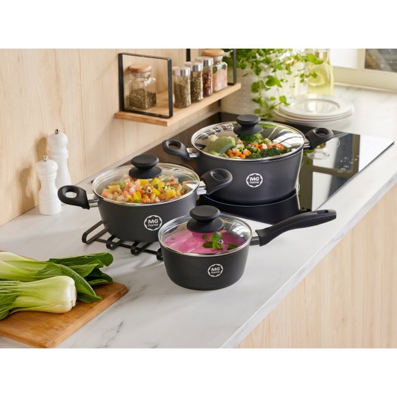MG HOME | MARBLE KOMPLET GARNKÓW ALUMINIOWYCH 6 EL.