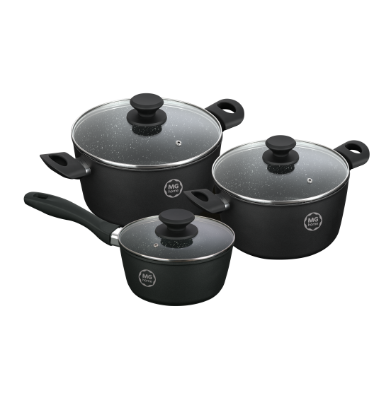 MG HOME | MARBLE KOMPLET GARNKÓW ALUMINIOWYCH 6 EL.