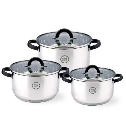 MG HOME | BLACK KOMPLET GARNKÓW  6 EL. / STAL NIERDZEWNA