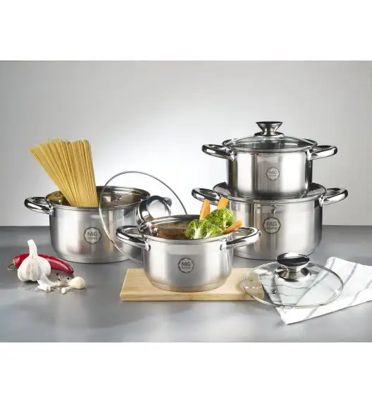 MG HOME | MODERNO STEEL BRUSHED KOMPLET GARNKÓW 8 EL.