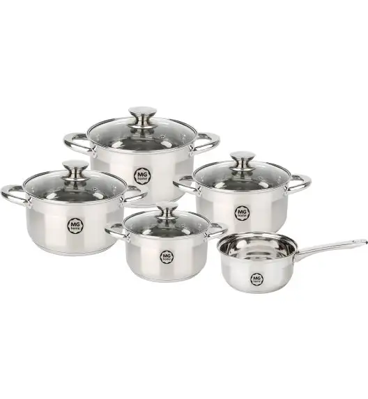 MG HOME | MODERNO STEEL BRUSHED KOMPLET GARNKÓW 9 EL.