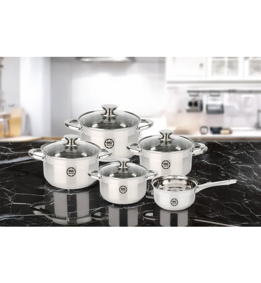 MG HOME | MODERNO STEEL BRUSHED KOMPLET GARNKÓW 9 EL.