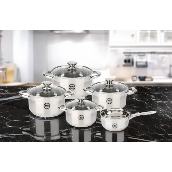 MG HOME | MODERNO STEEL BRUSHED KOMPLET GARNKÓW 9 EL.
