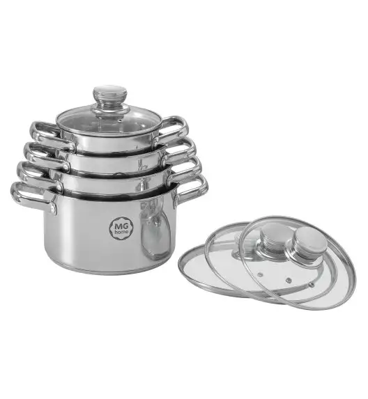 MG HOME | STILO KOMPLET GARNKÓW 8 EL. / STAL NIERDZEWNA