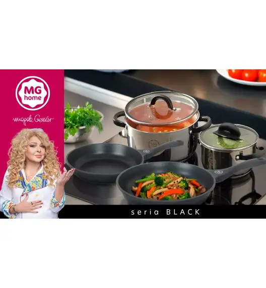 MG HOME | BLACK KOMPLET GARNKÓW  + WKŁAD DO GOTOWANIA NA PARZE 9 EL.
