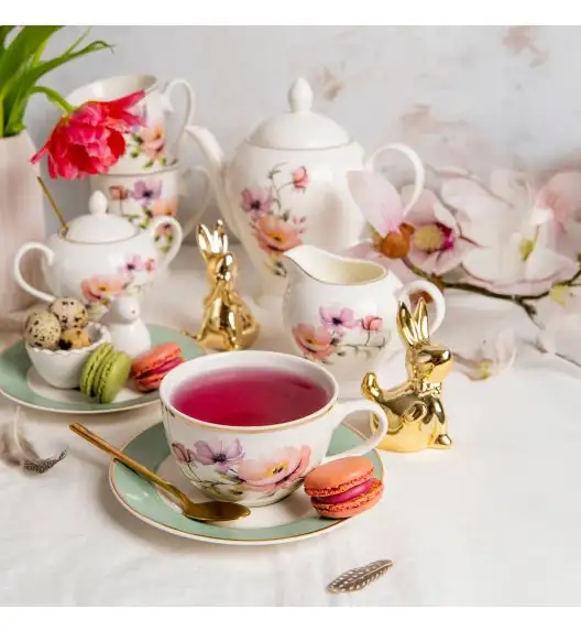 AMBITION FLORES Serwis komplet kawowy 12 el dla 6 os / porcelana