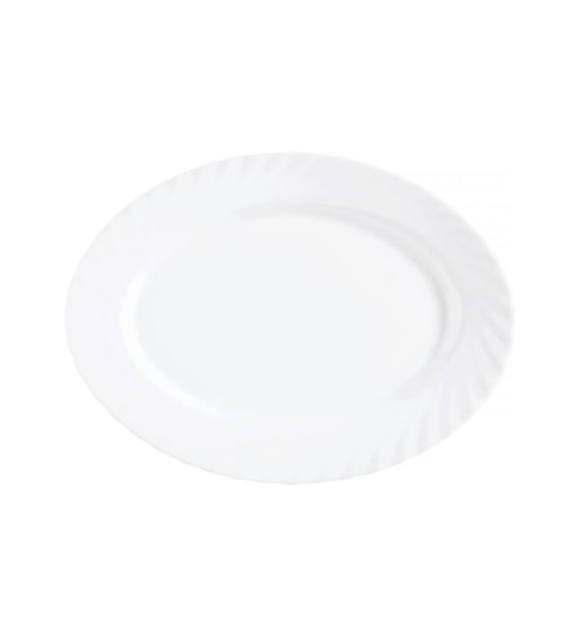 LUMINARC TRIANON WHITE Półmisek owalny 35 cm | biały | szkło hartowane | E9667