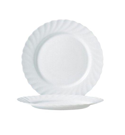 LUMINARC TRIANON WHITE Talerz obiadowy 27 cm | biały | szkło hartowane | 68977/V8353