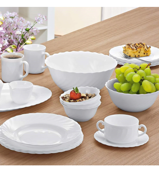 LUMINARC TRIANON WHITE Bulionówka 300 ml - 12 SZT. | 10 cm / szkło hartowane