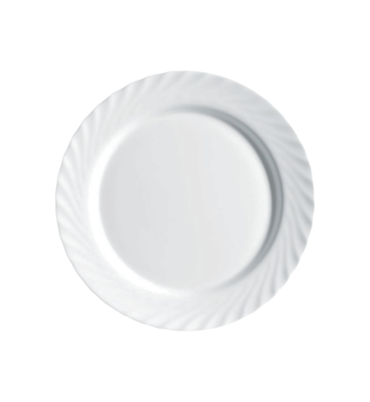 LUMINARC TRIANON WHITE Talerz obiadowy 27 cm - 12 SZT. | biały | szkło hartowane | 68977/V8353
