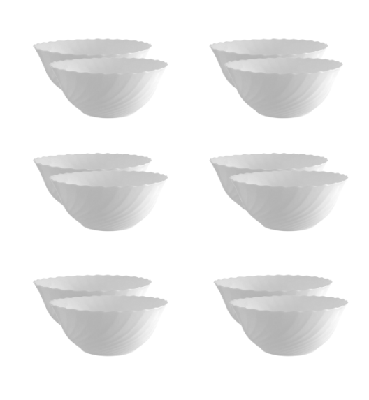 LUMINARC TRIANON WHITE Salaterka 12 cm - 12 SZT. | szkło hartowane | H4917