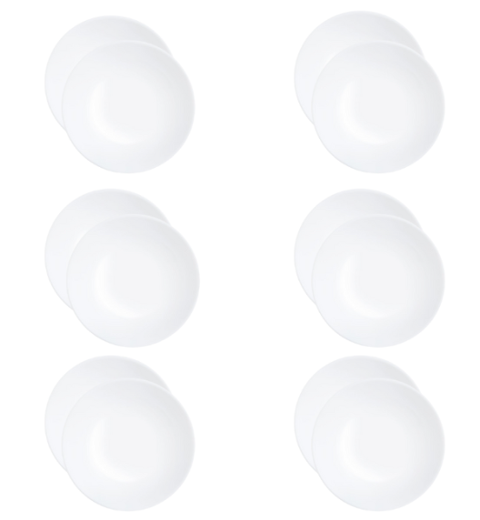 LUMINARC DIWALI WHITE Talerz płytki 27 cm - 12 SZT. | szkło hartowane | D7360