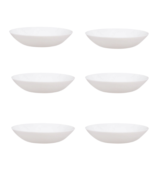 LUMINARC DIWALI WHITE Talerz głęboki 20 cm - 6 SZT. | szkło hartowane | D6905